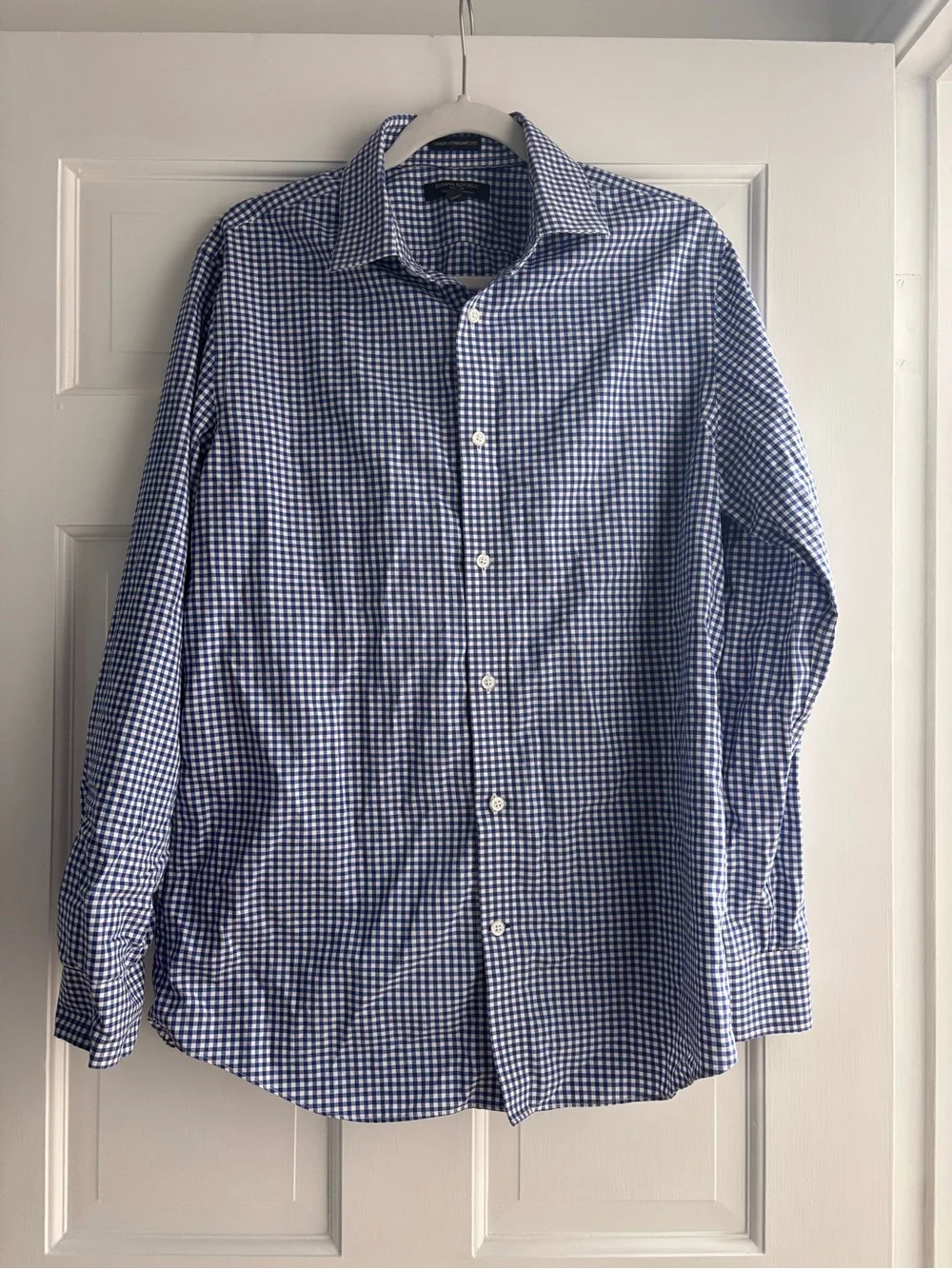 Banana Republic Blue and White Gingham Dress Shirt